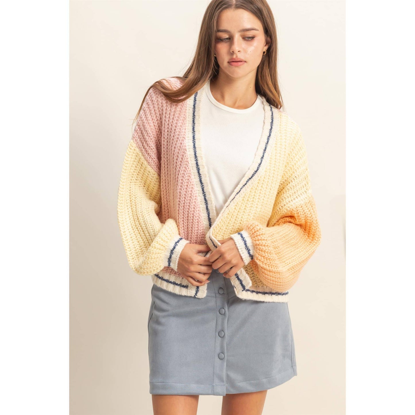Color Block Cardigan