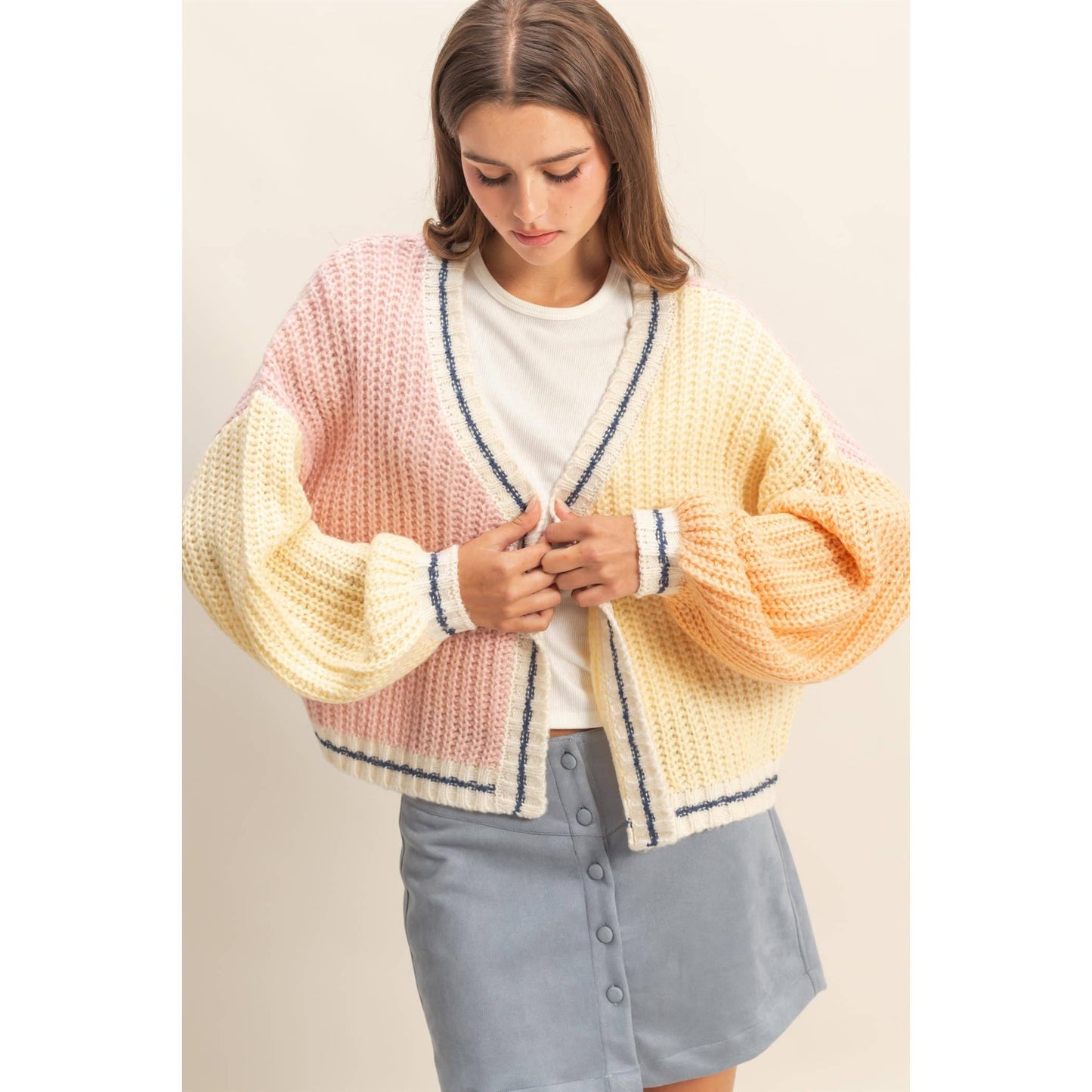 Color Block Cardigan