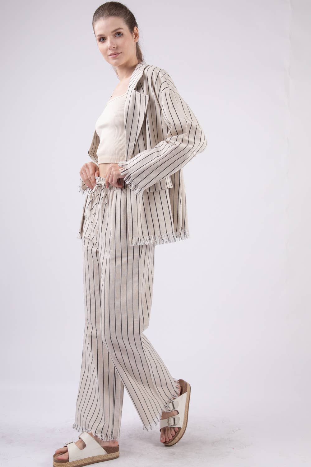 Linen Striped Blazer