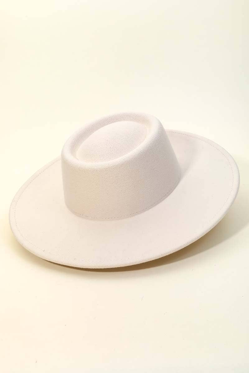 Ivory Flat Brim Hat