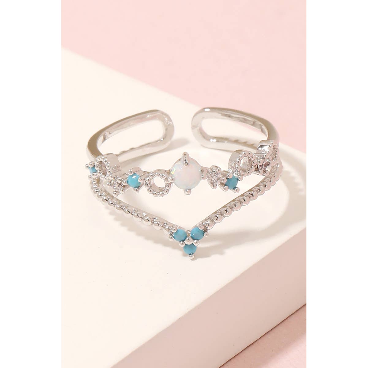 Aqua and Opal Ring