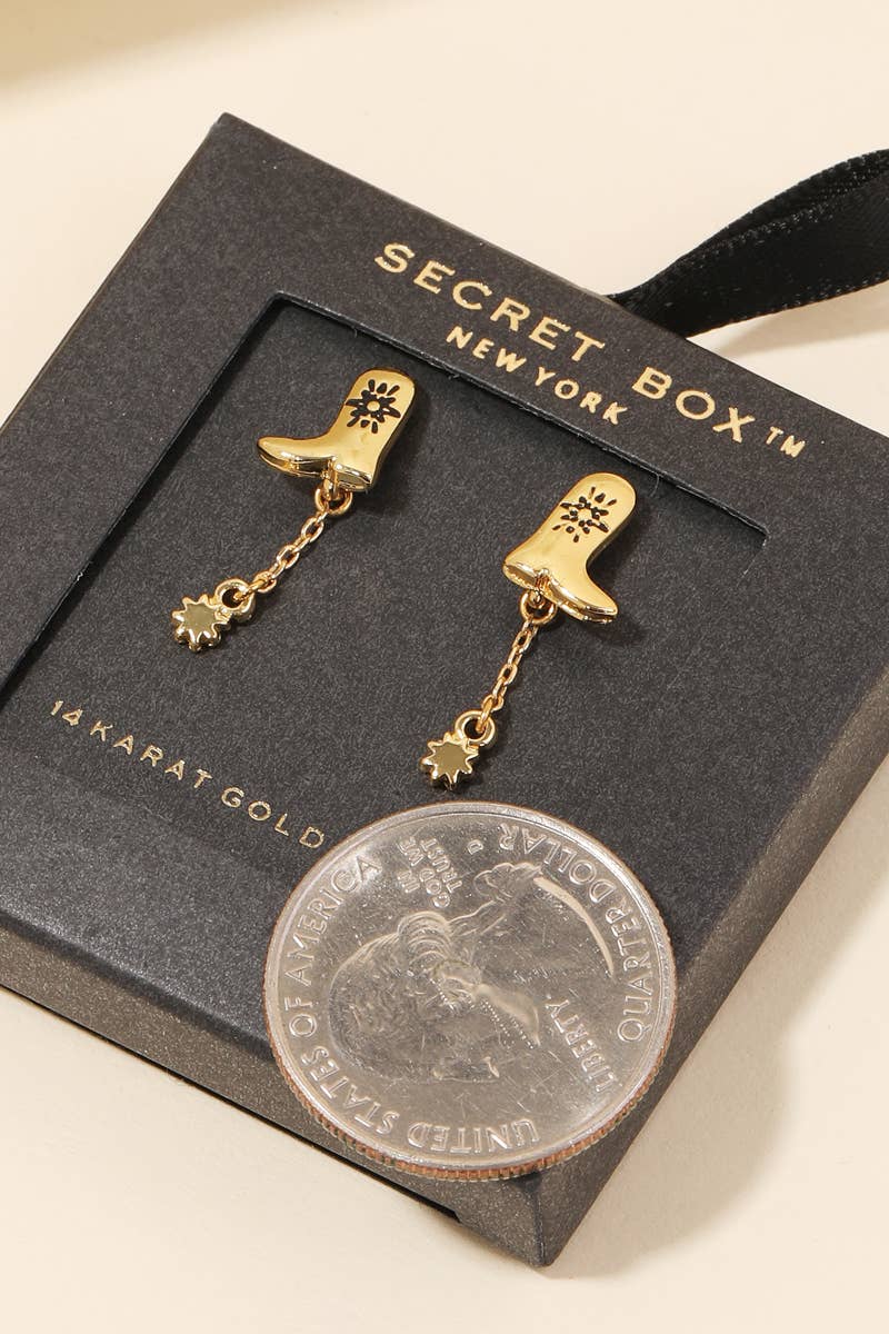 Cowboy Boot Burr Earrings