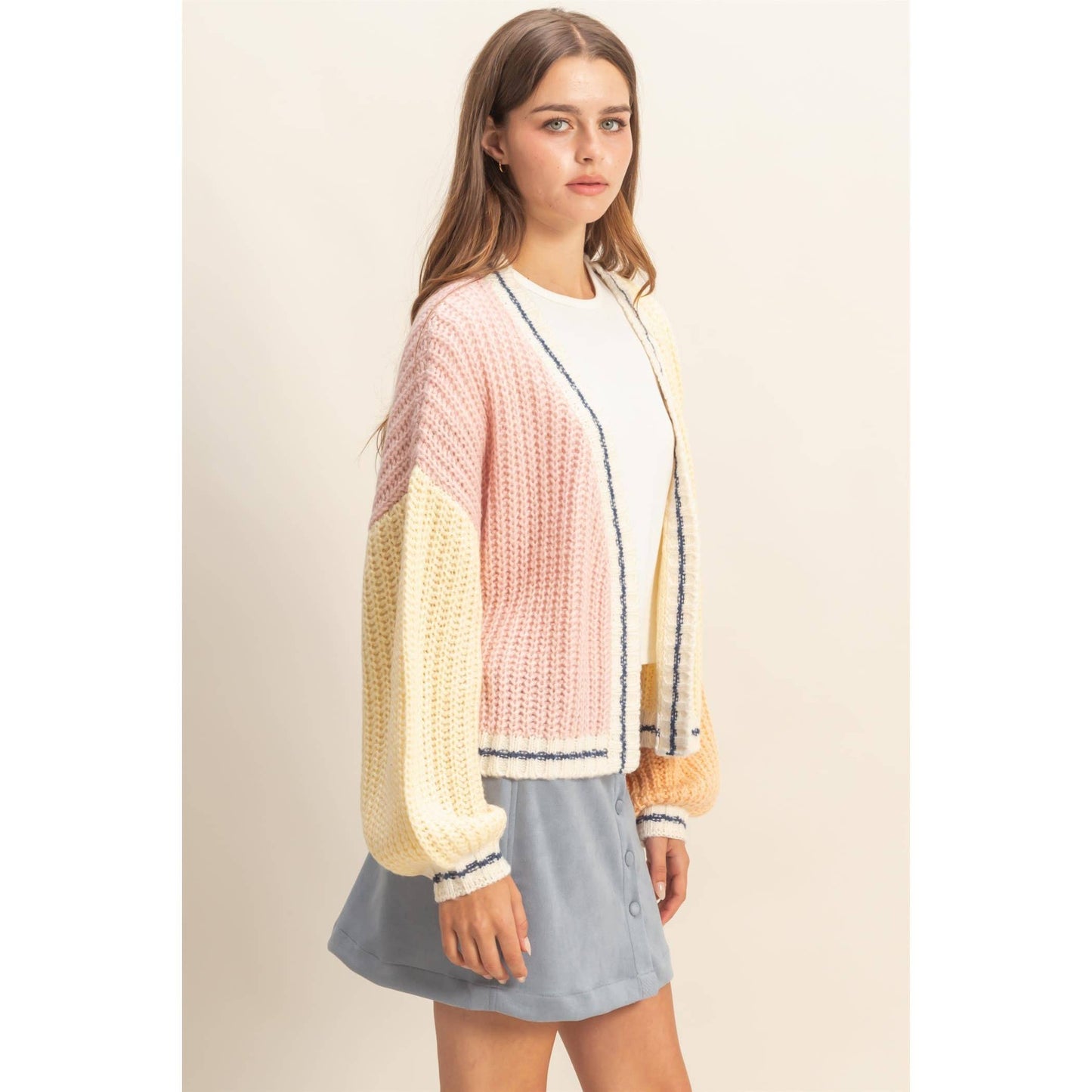 Color Block Cardigan
