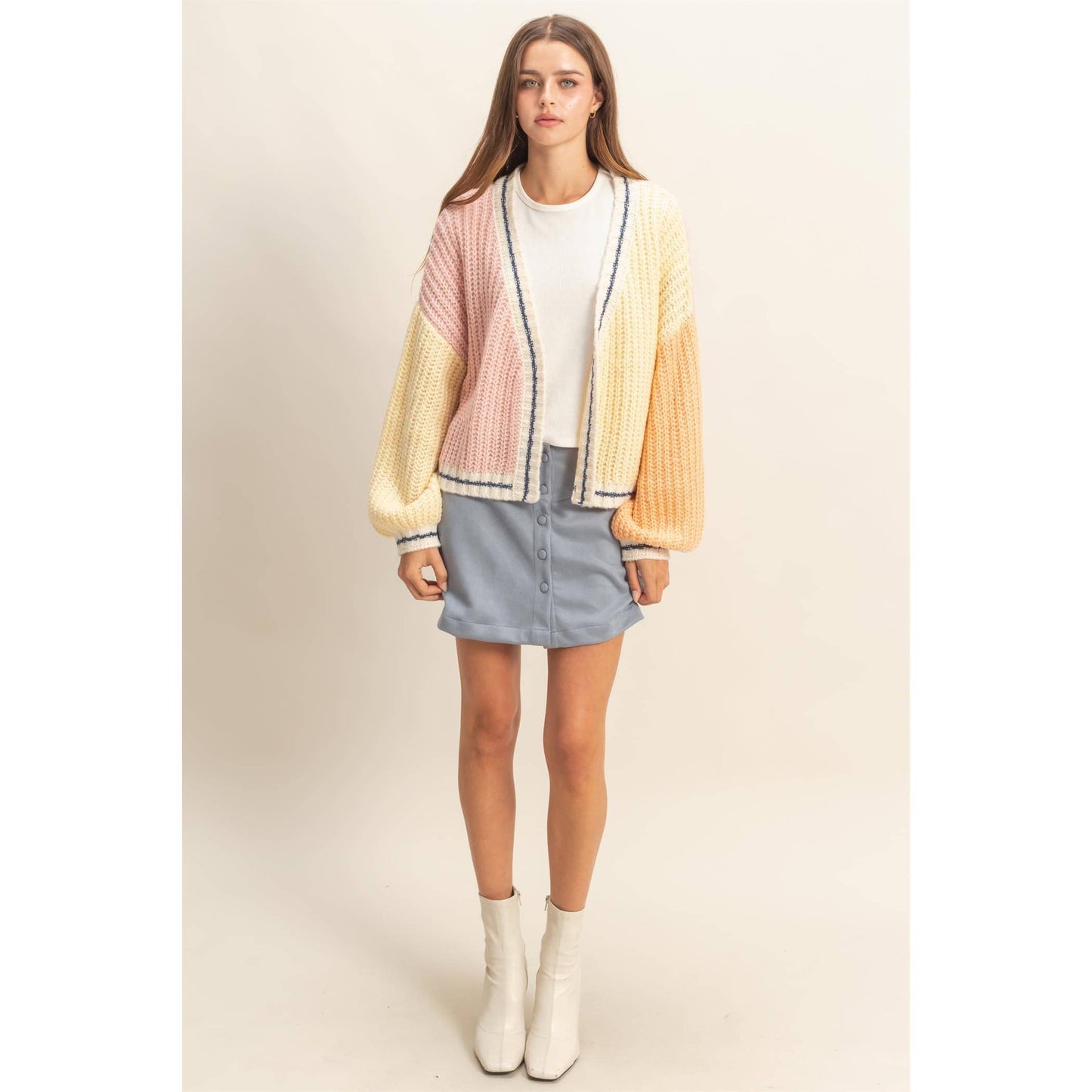Color Block Cardigan