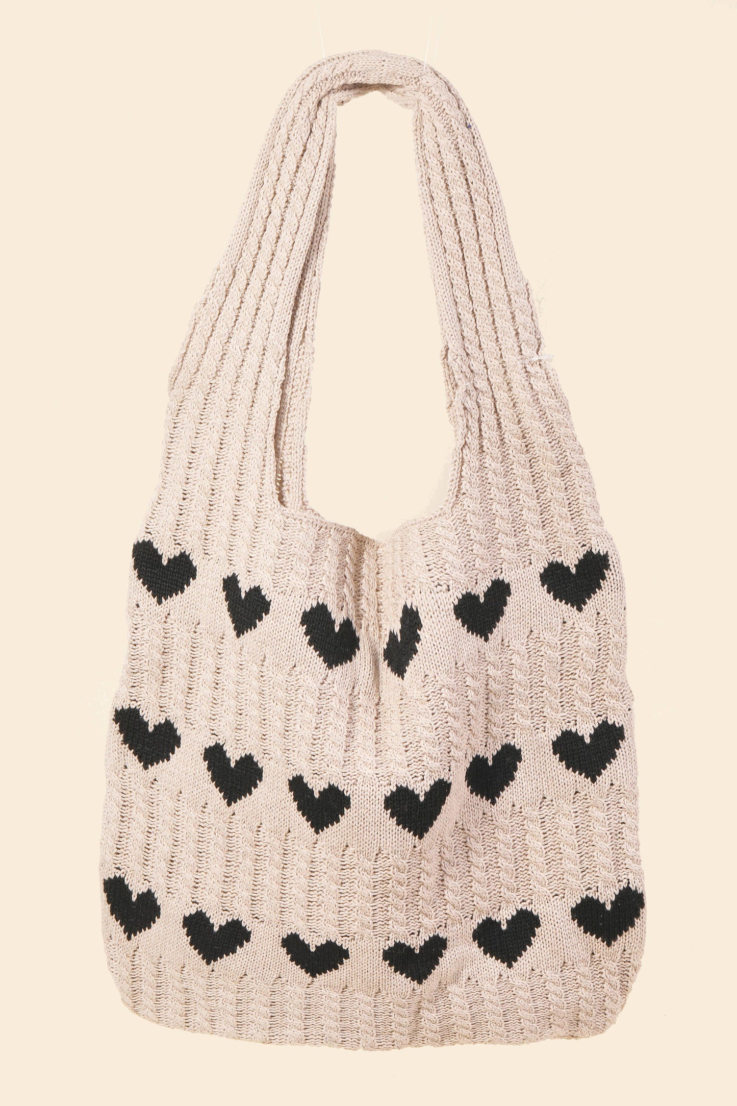 Knit Heart Tote
