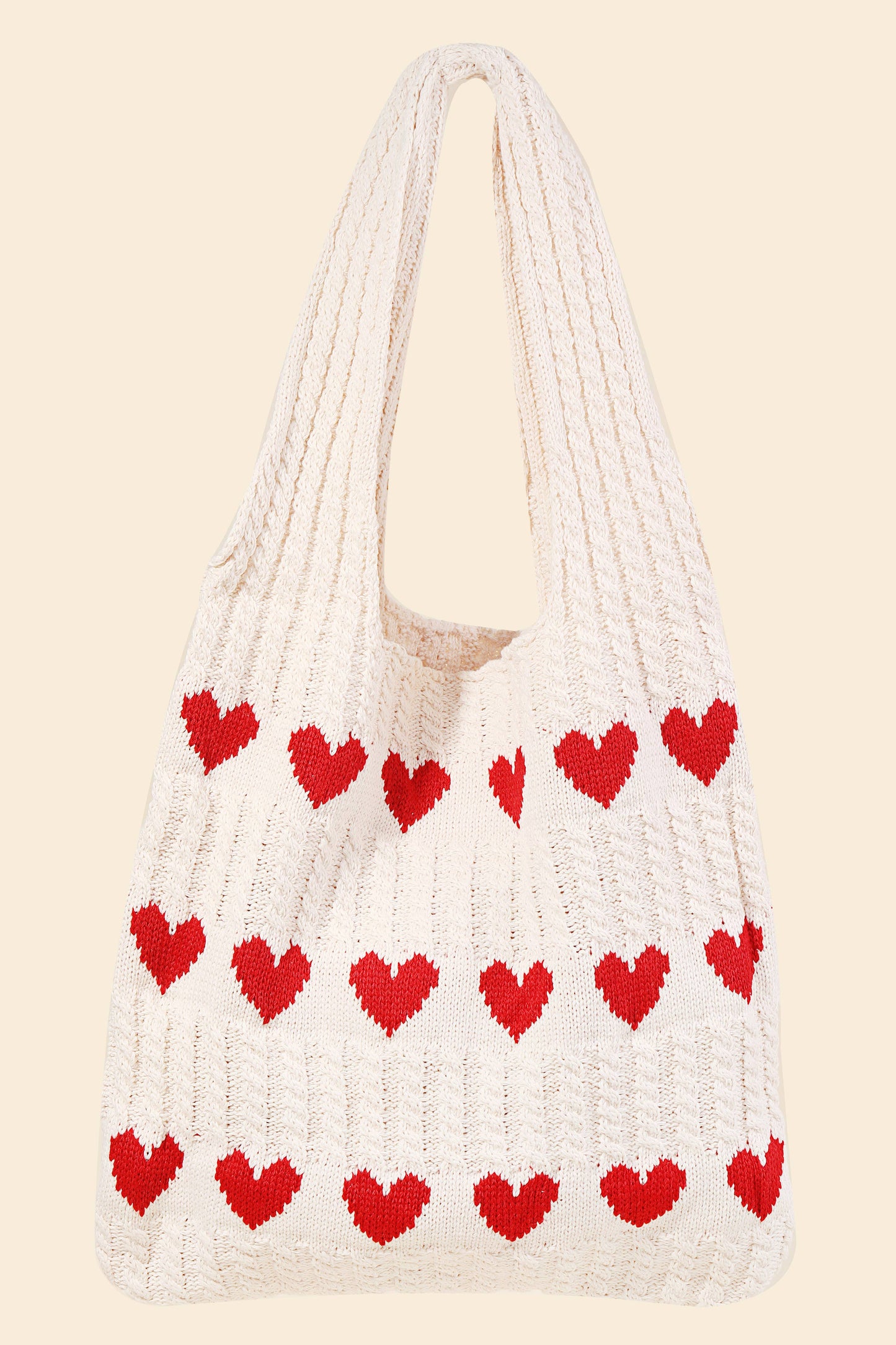 Knit Heart Tote