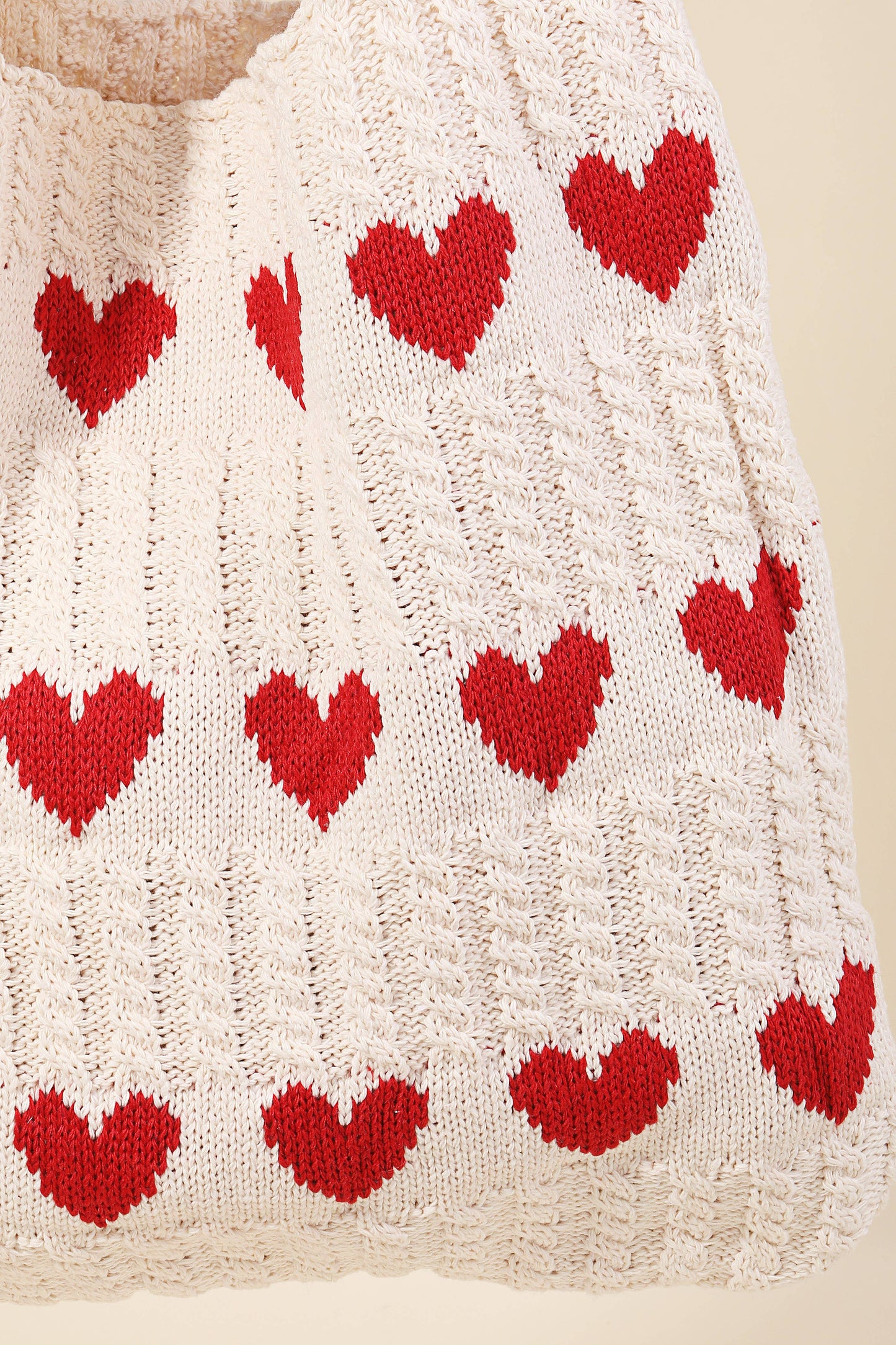 Knit Heart Tote