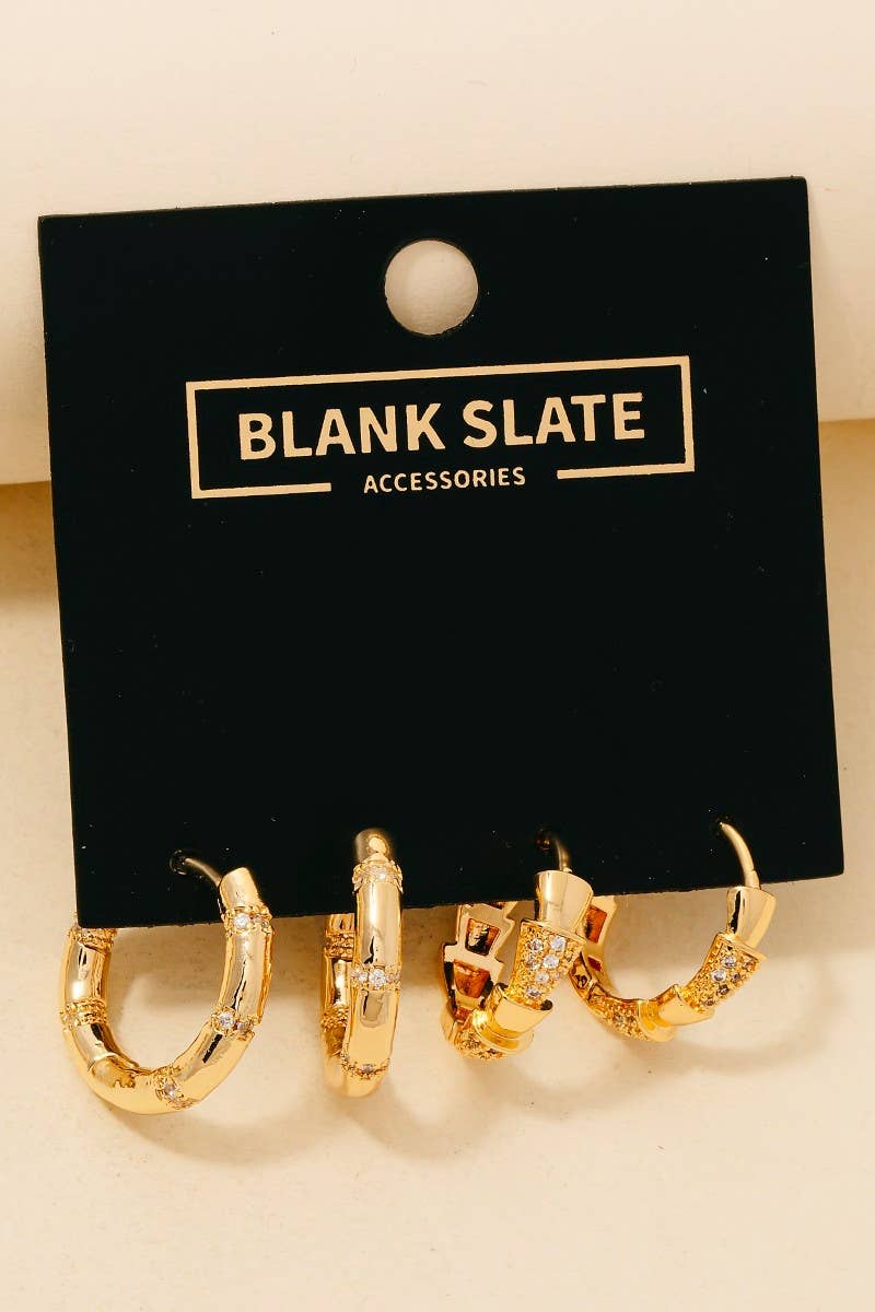 Gold Textured Hoops