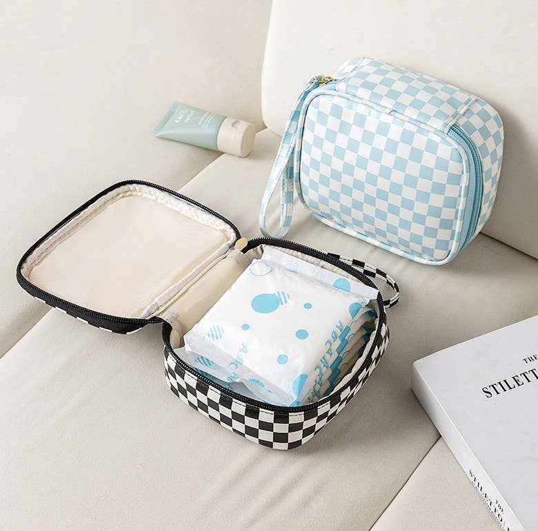 Checkered Travel Pouch
