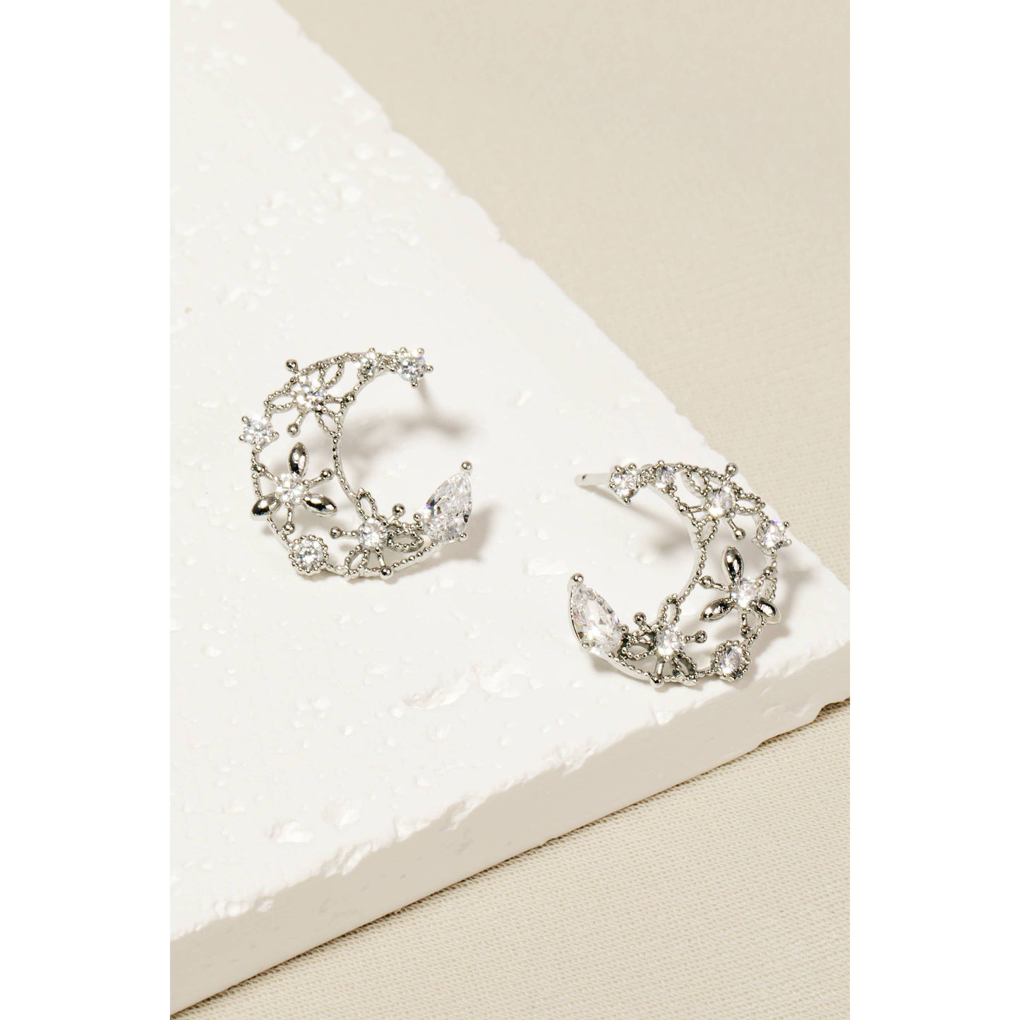 Crescent Moon Studs