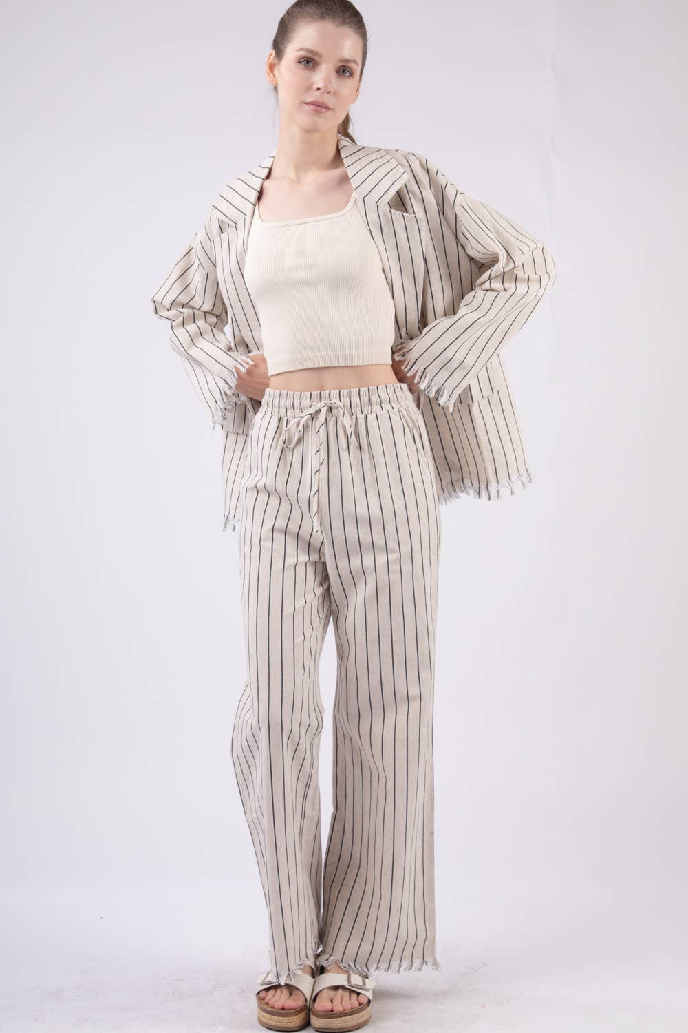 Linen Striped Blazer
