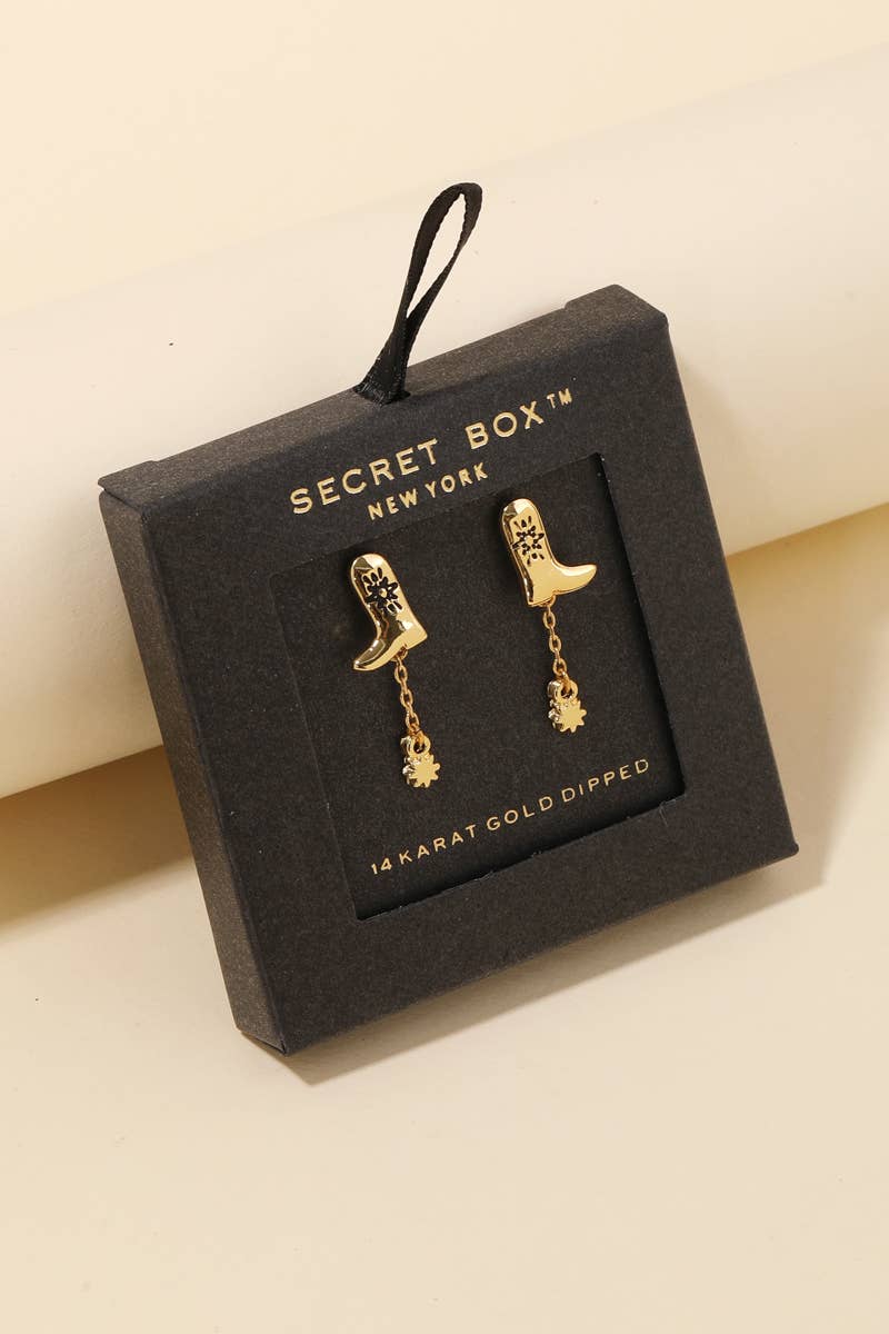 Cowboy Boot Burr Earrings