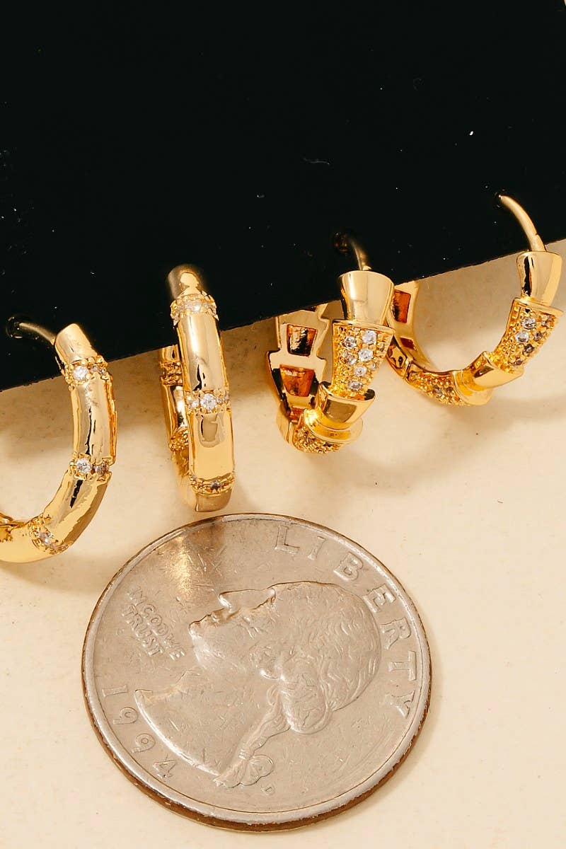 Gold Textured Hoops