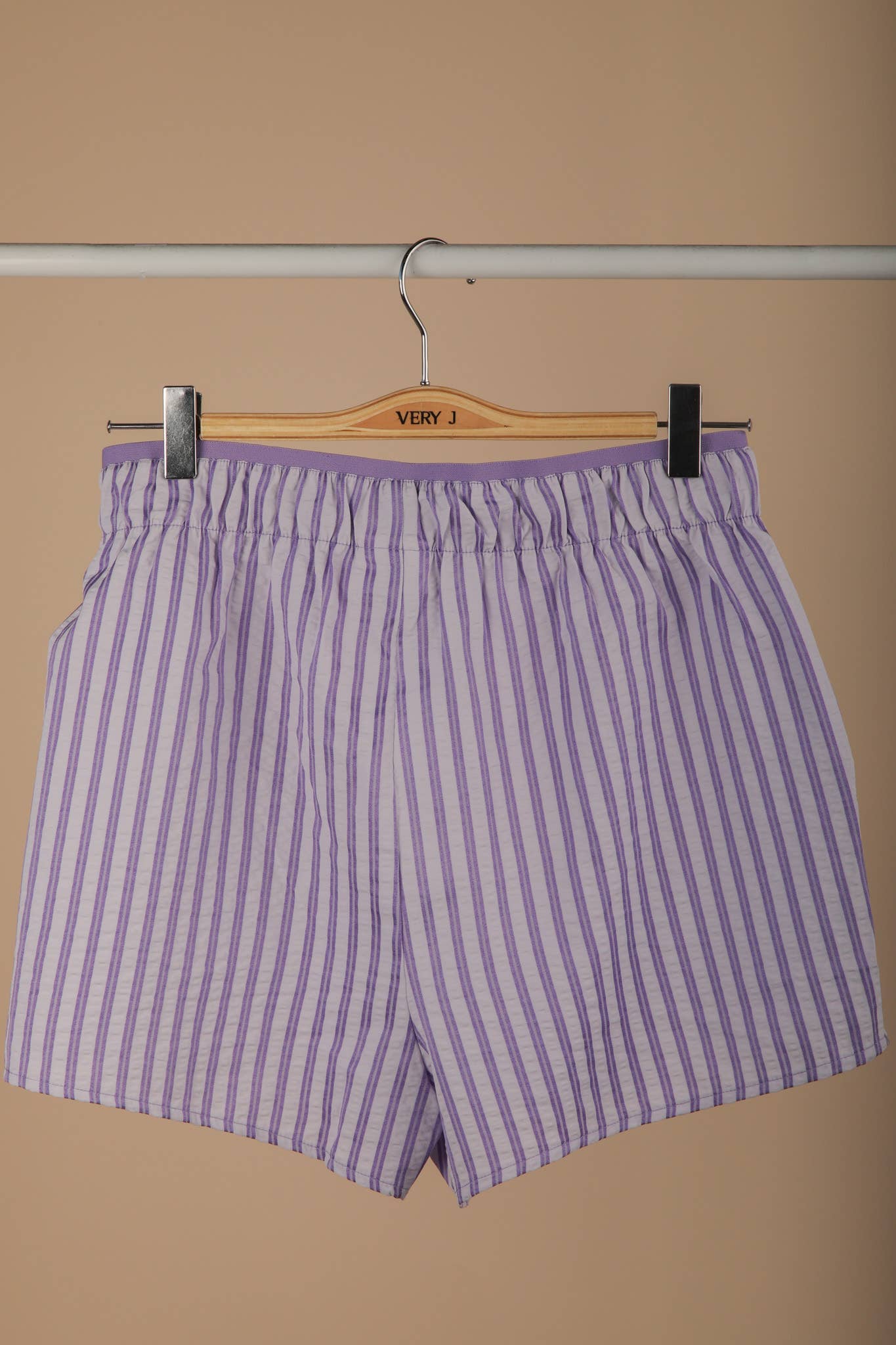 Lilac Striped Shorts