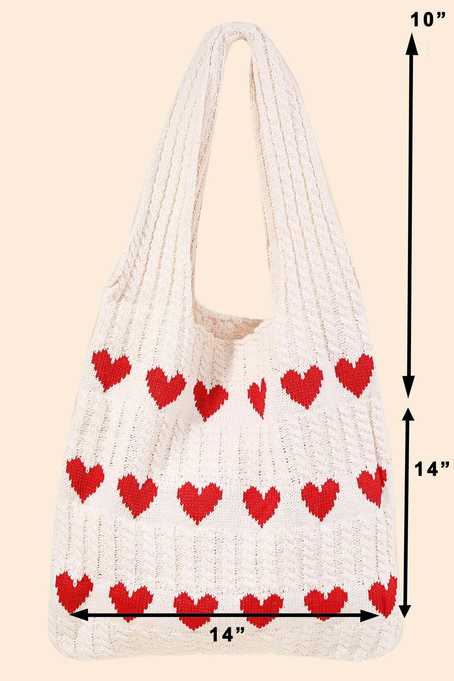 Knit Heart Tote