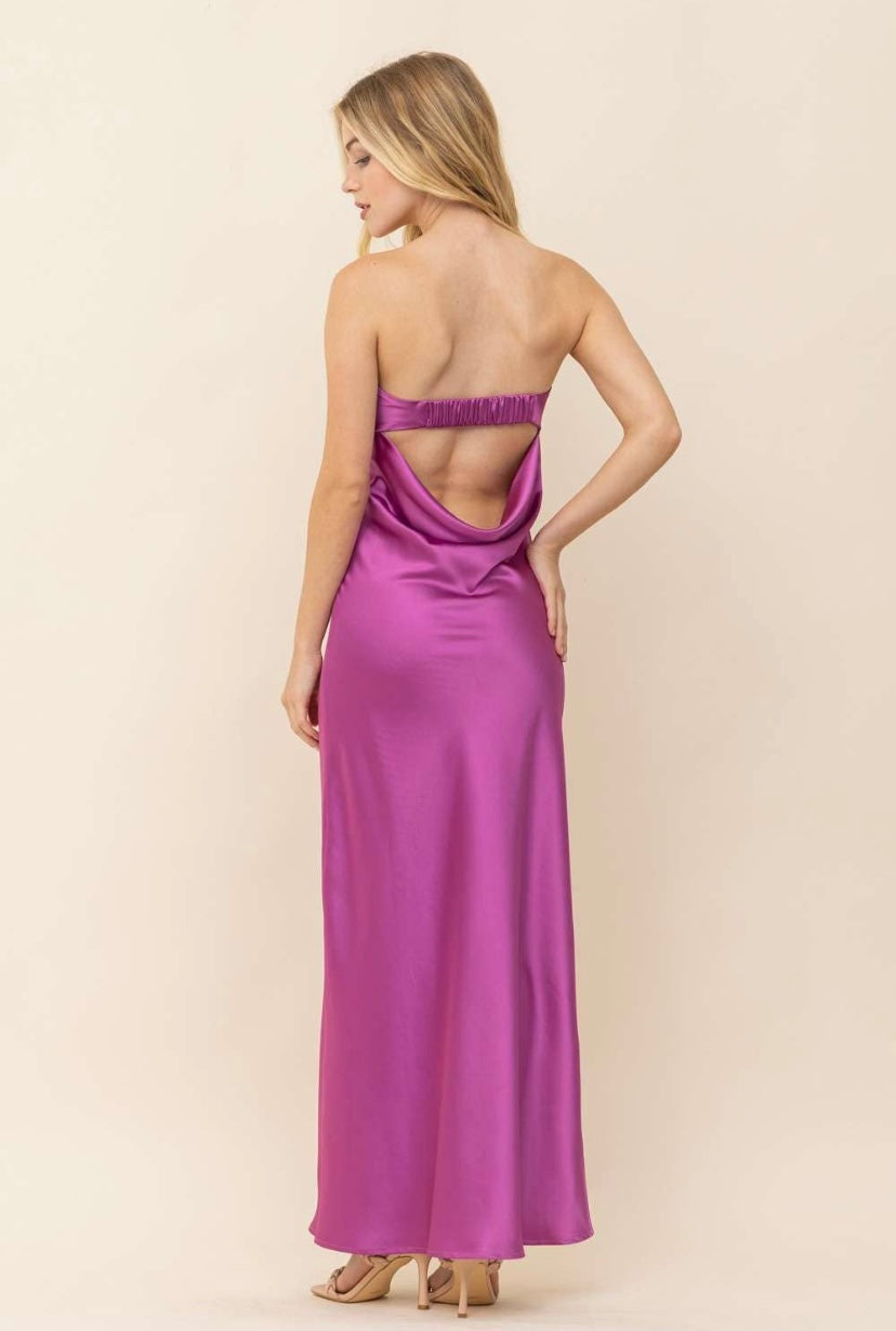 Magenta Strapless Maxi