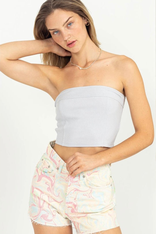 Strapless Crop - Blue