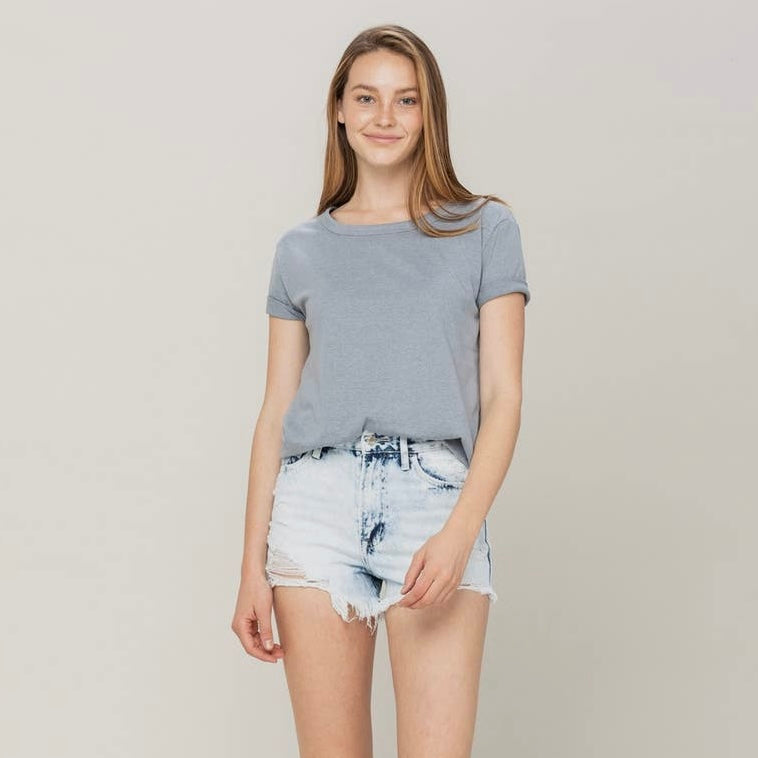 Distressed Denim Shorts