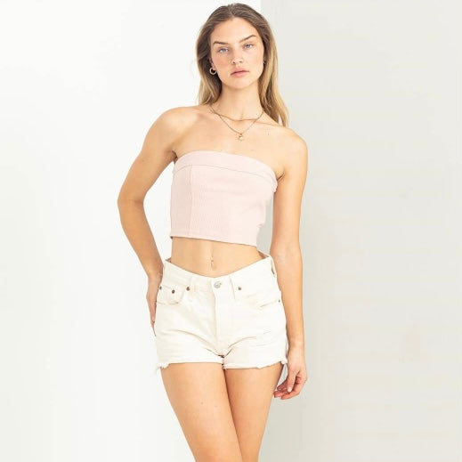 Strapless Crop - Pink