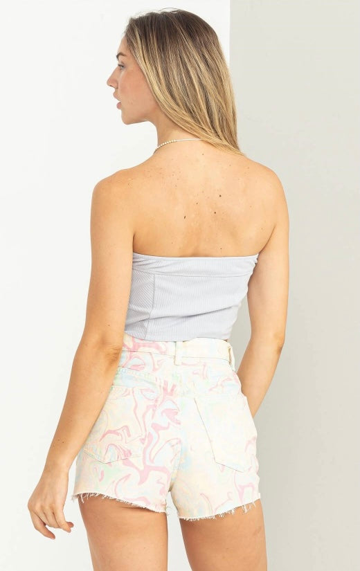 Strapless Crop - Blue
