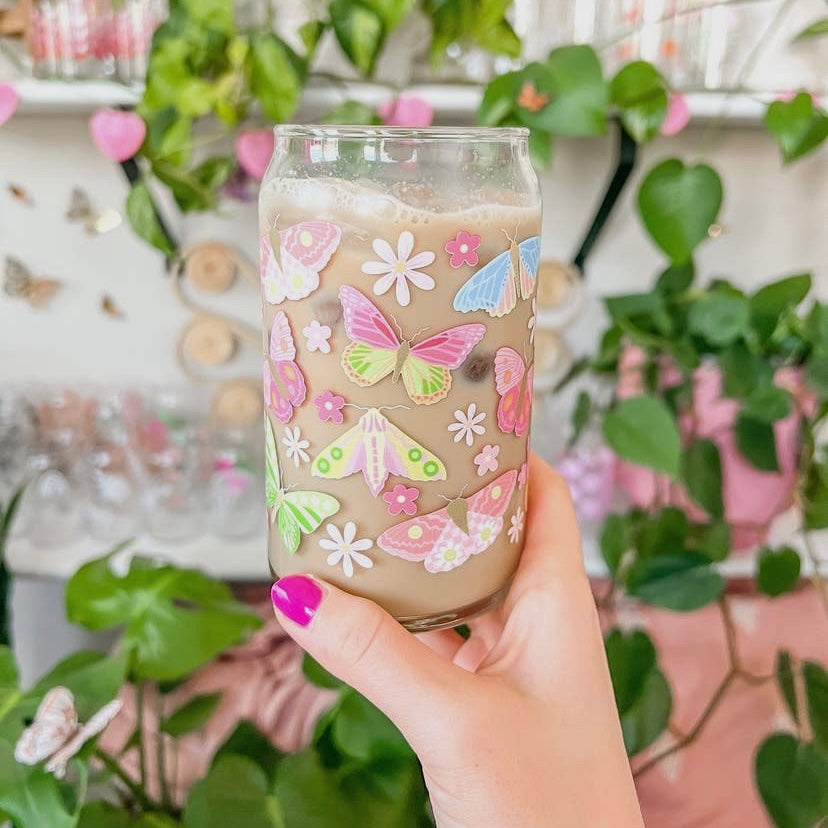 Butterfly Garden Coffee Glass