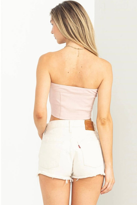 Strapless Crop - Pink