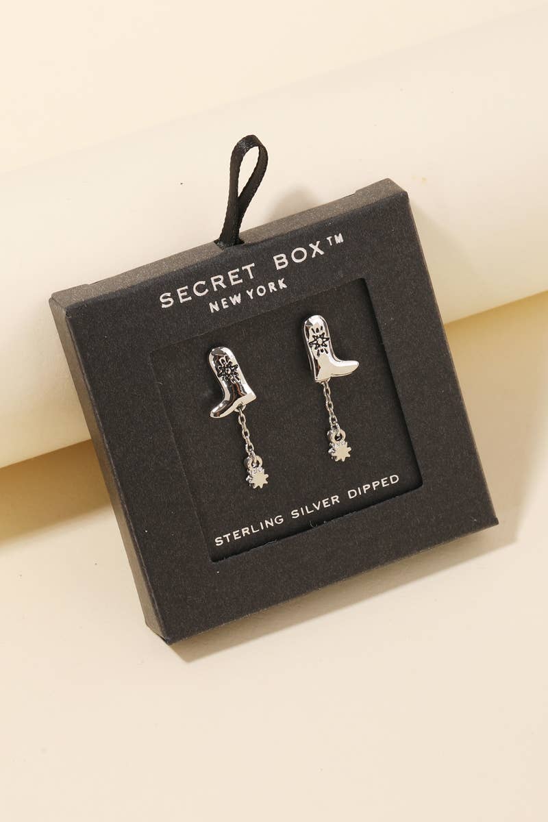 Cowboy Boot Burr Earrings