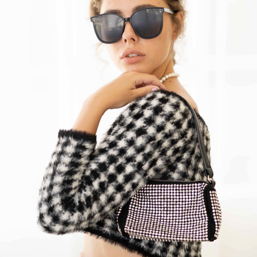 Feather Knit Checker Skirt