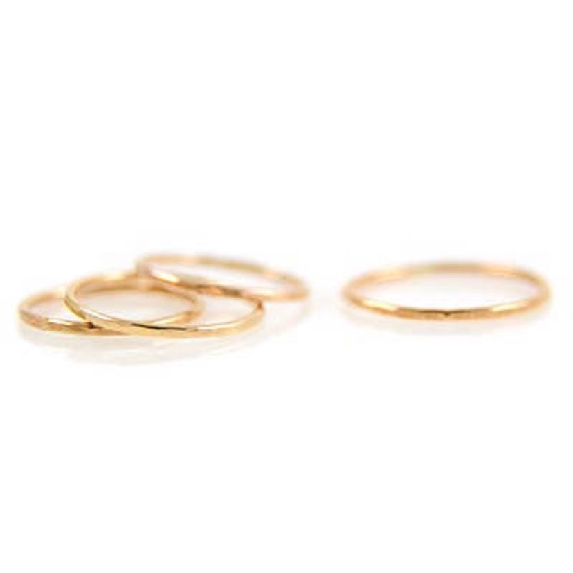 Thin Hammered Rose Gold Ring