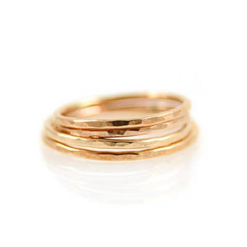 Thin Hammered Rose Gold Ring
