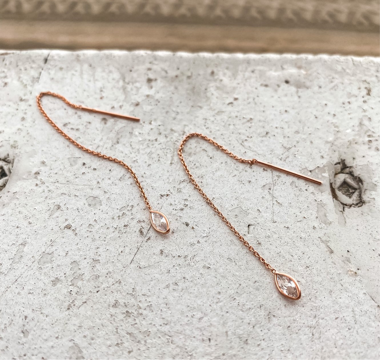 Rose Gold Crystal Threaders
