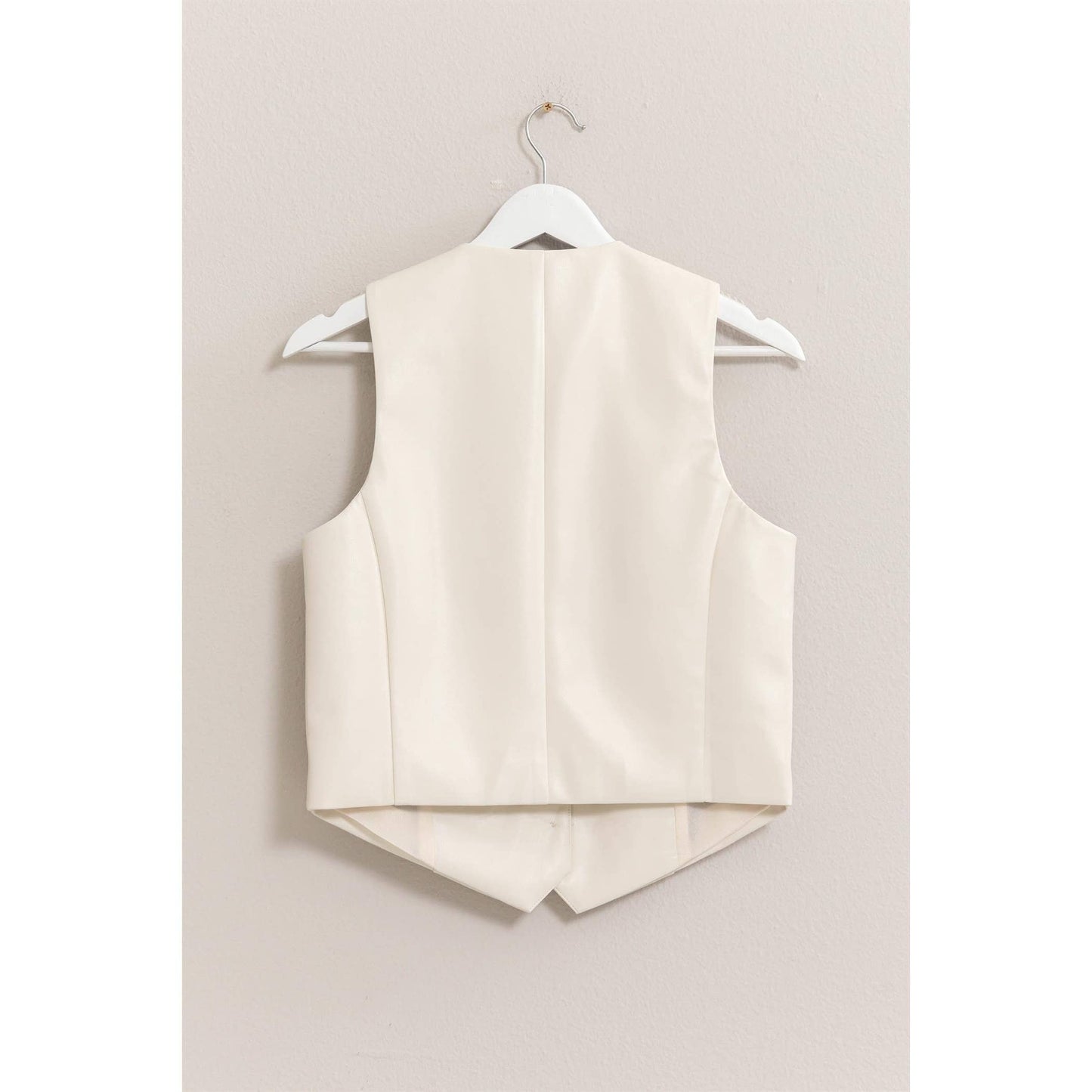Bone Faux Leather Vest