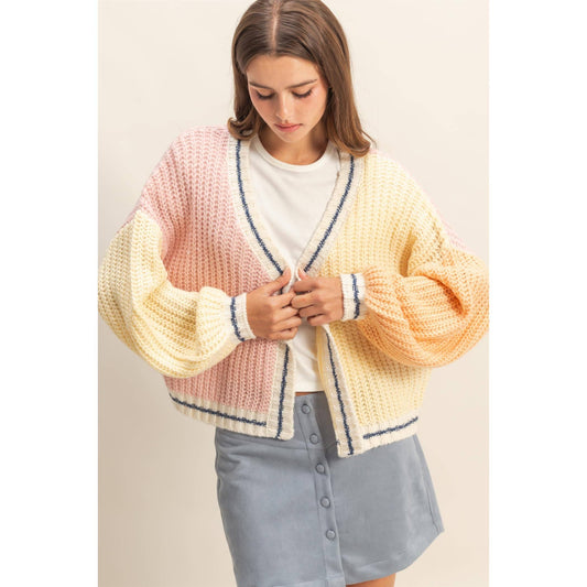 Color Block Cardigan