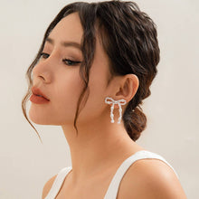 Load image into Gallery viewer, Pearl Bow Earrings
