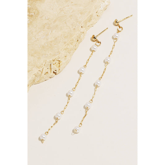 Pearl Chain Dangle Earrings