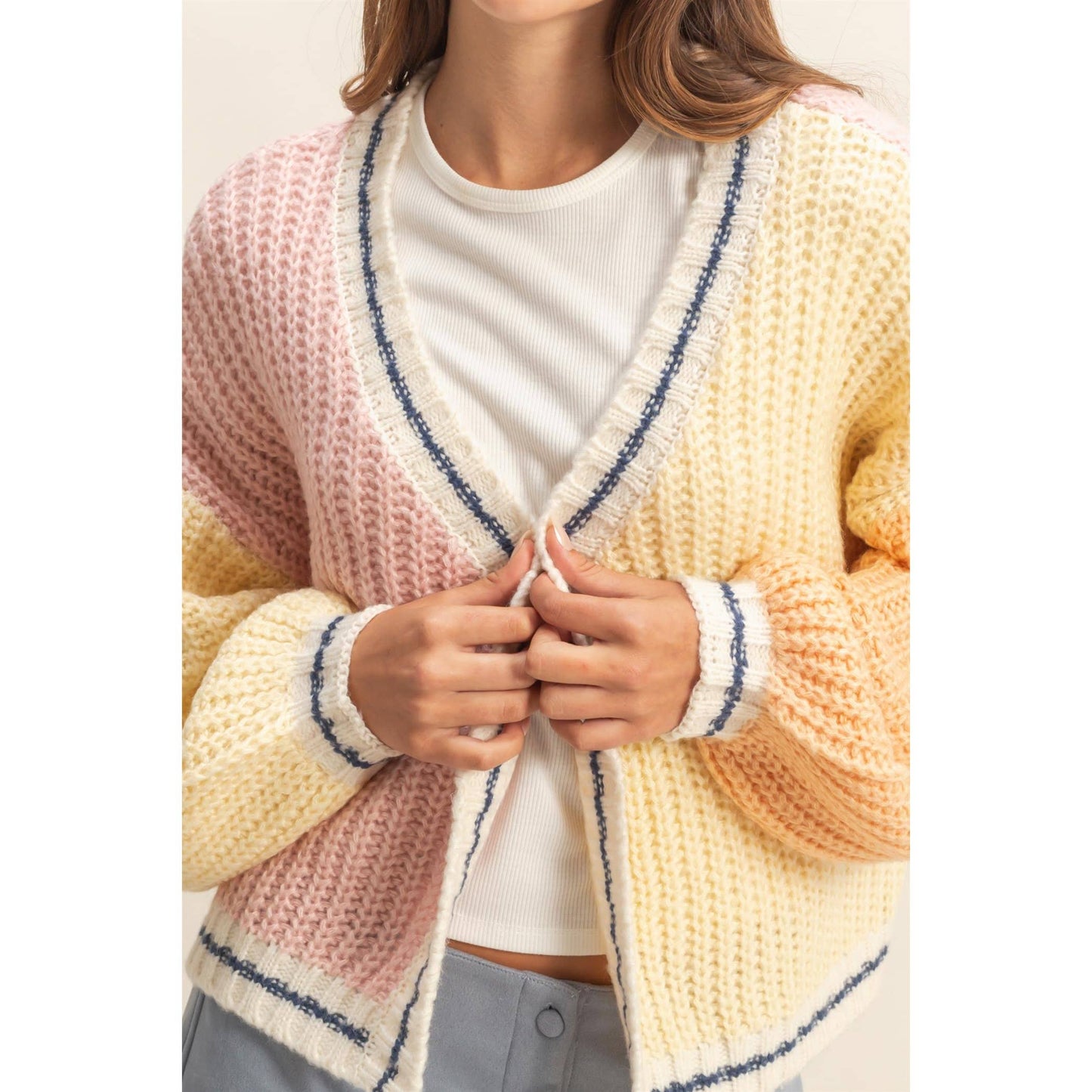 Color Block Cardigan