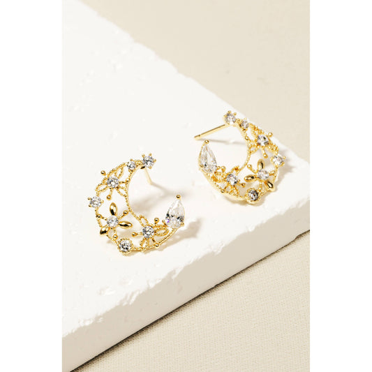 Crescent Moon Studs