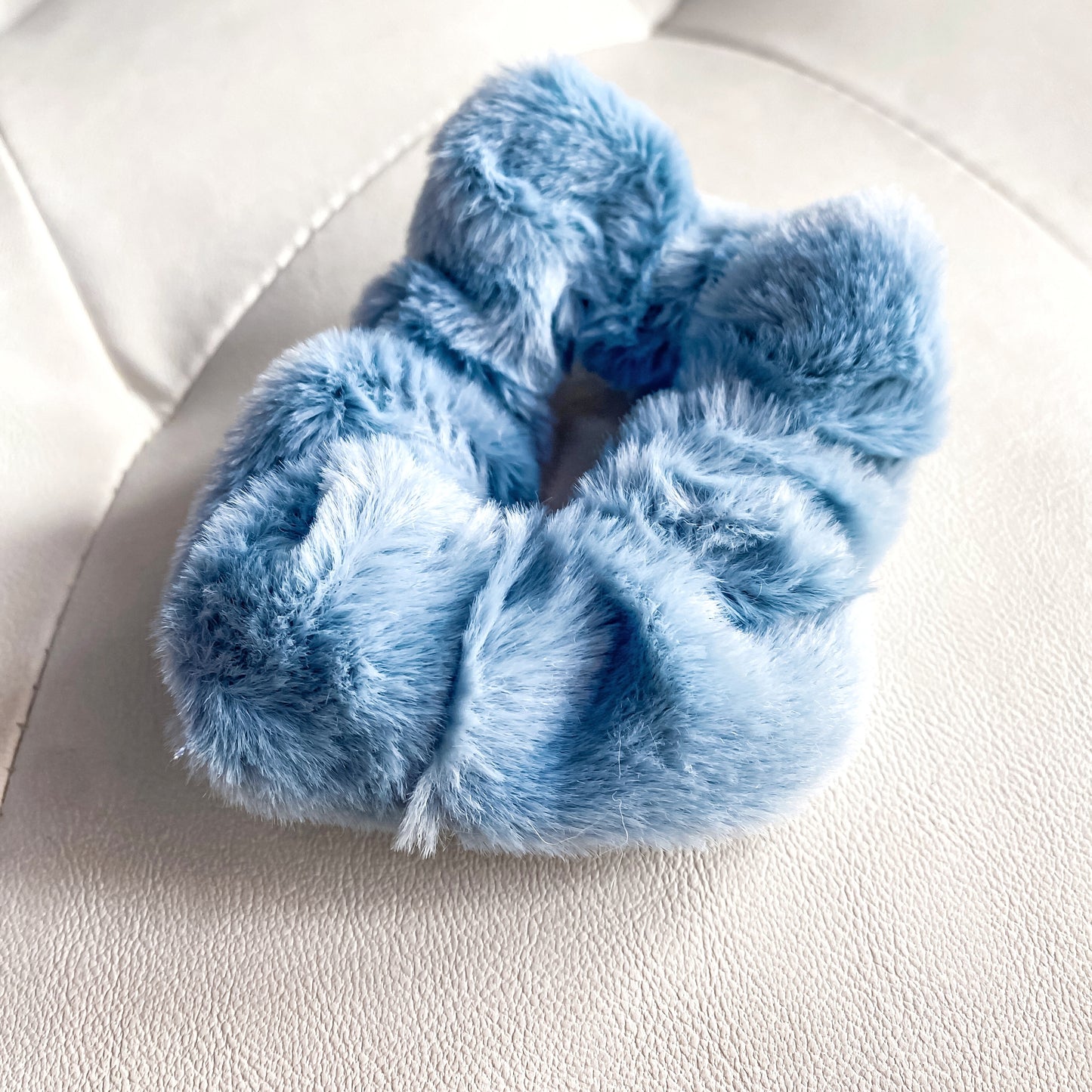 Blue Plush Scrunchies