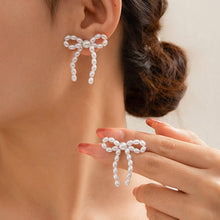 Load image into Gallery viewer, Pearl Bow Earrings
