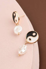 Load image into Gallery viewer, Pearl Drop Yin-Yang Earrings
