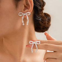 Load image into Gallery viewer, Pearl Bow Earrings
