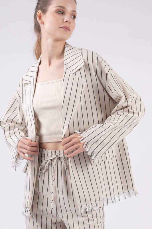 Linen Striped Blazer
