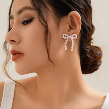 Load image into Gallery viewer, Pearl Bow Earrings
