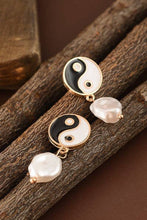 Load image into Gallery viewer, Pearl Drop Yin-Yang Earrings
