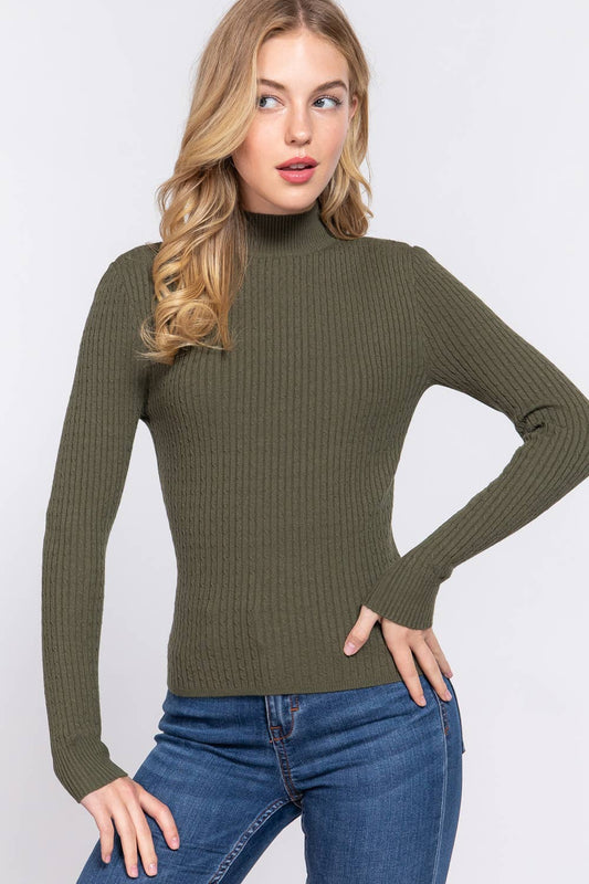 Mock Neck Sweter