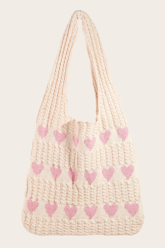 Knit Heart Tote