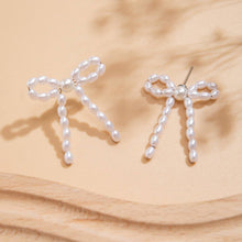 Load image into Gallery viewer, Pearl Bow Earrings
