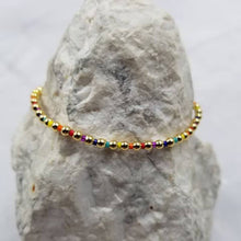 Load image into Gallery viewer, Gold and Multicolor Bead bracelet
