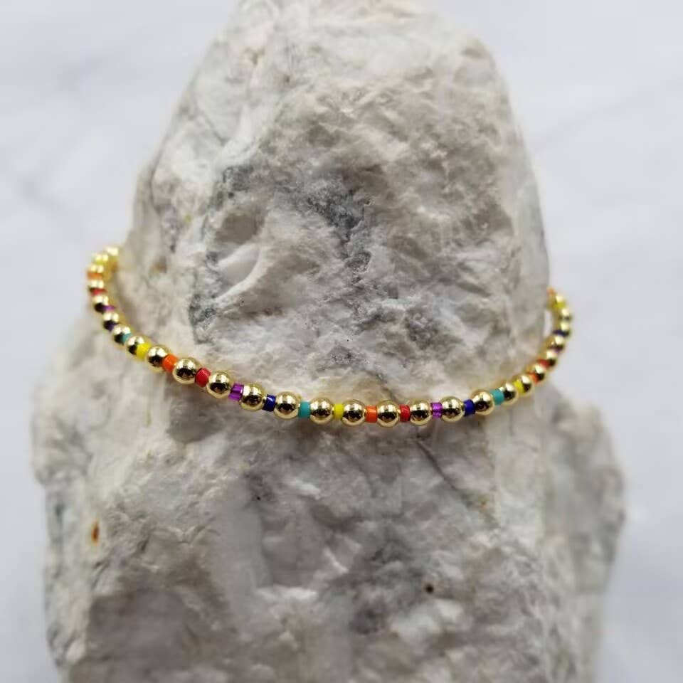 Gold and Multicolor Bead bracelet