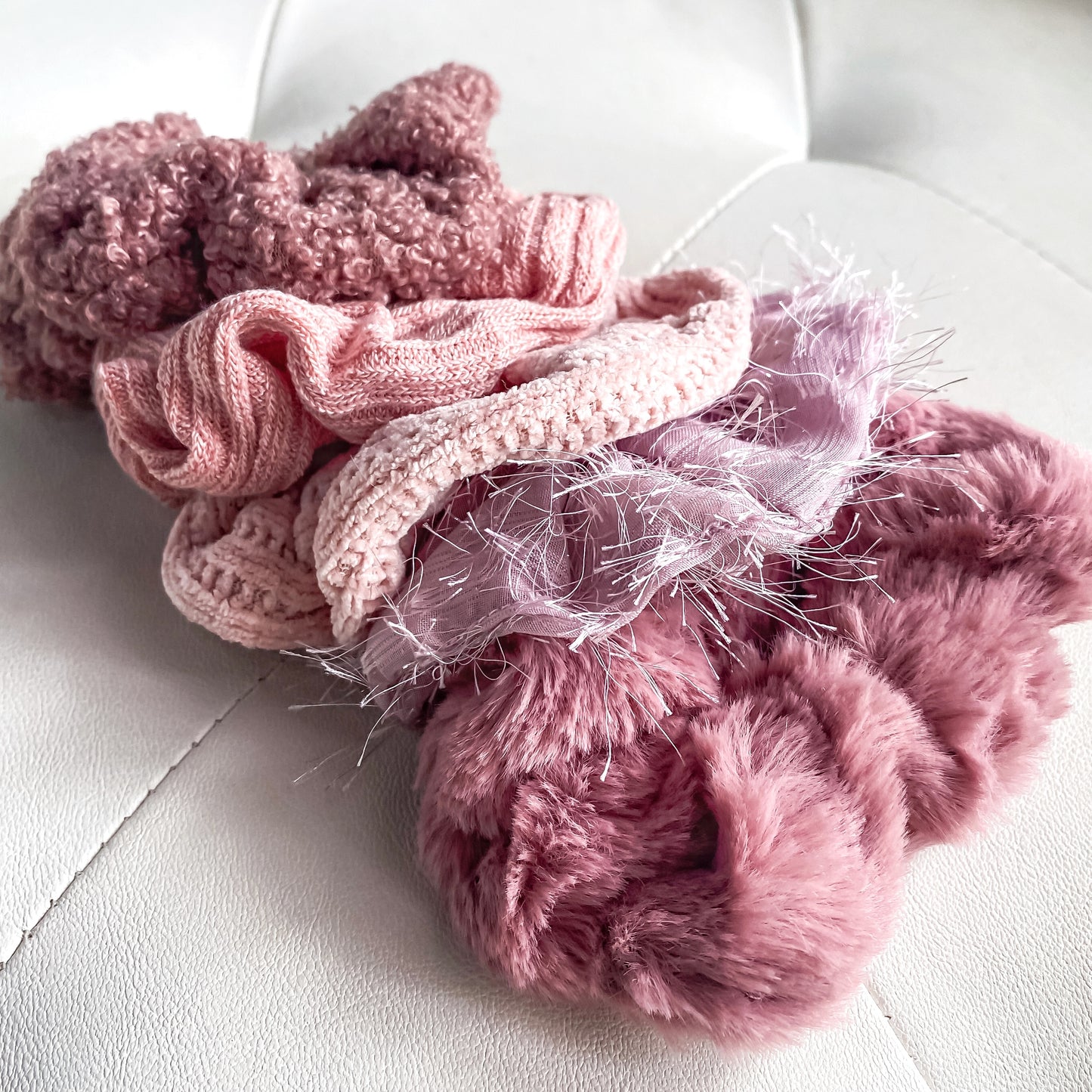 Mauve Plush Scrunchies